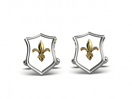 Boutons de manchettes Blason - B_018_Ag_J3N - Argent et Or jaune