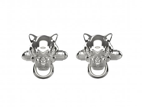 Boutons de manchettes Serval - B_019_Ag - Argent