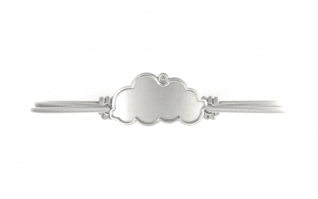 Gourmette Nuage - B_190_Ag - Argent Blanc Saphir